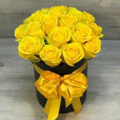 "Yellow Roses Flower box - code BF36 - Click here to View more details about this Product